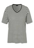 Softes Ringel-T-Shirt mit V-Ausschnitt / 