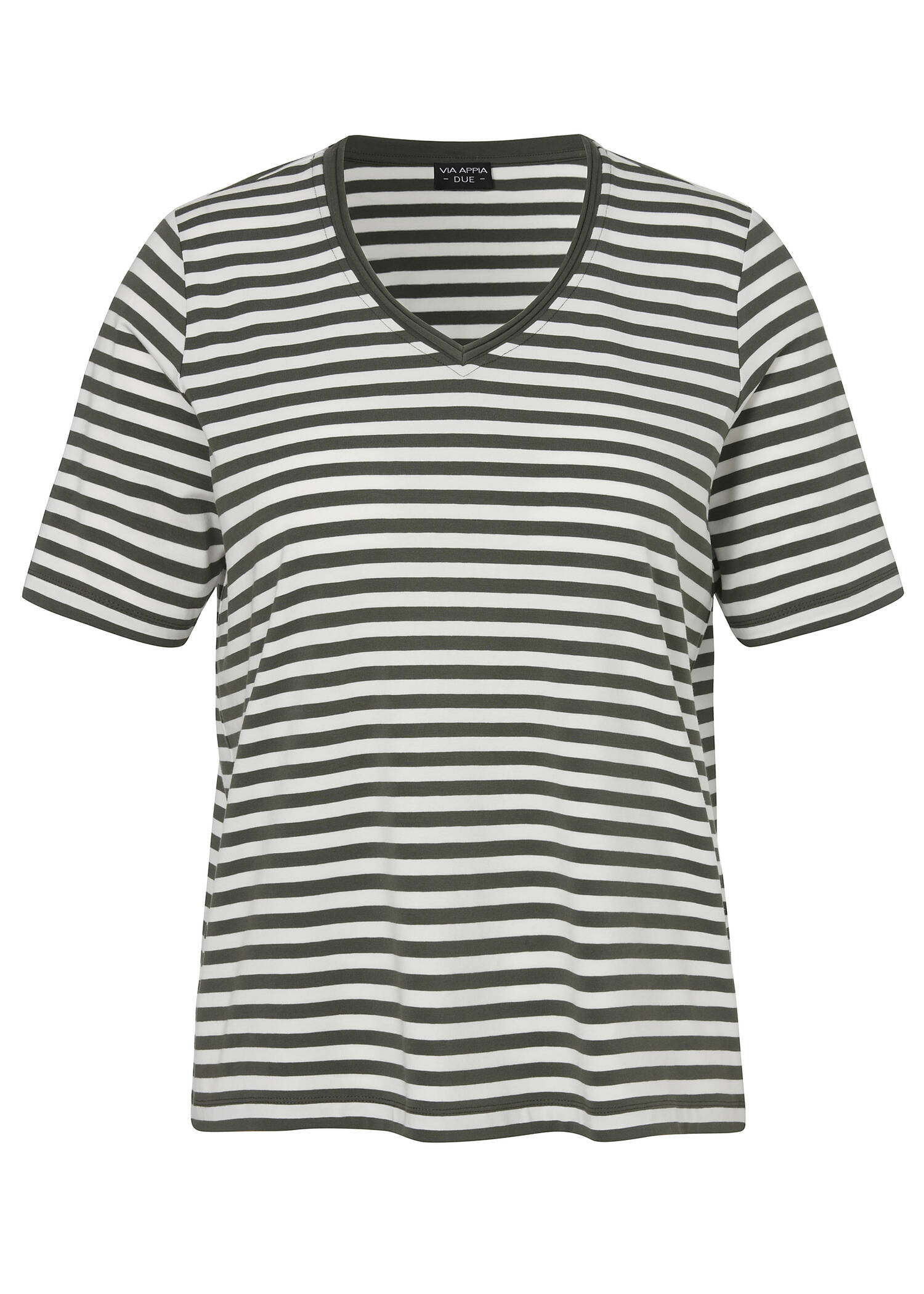 Softes Ringel-T-Shirt mit V-Ausschnitt /