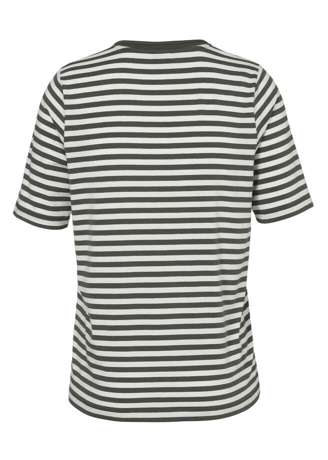Softes Ringel-T-Shirt mit V-Ausschnitt / 