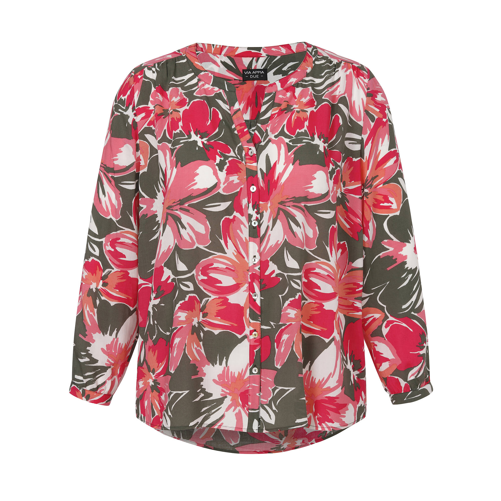 Fließende Viskosebluse mit floralem Allover-Print