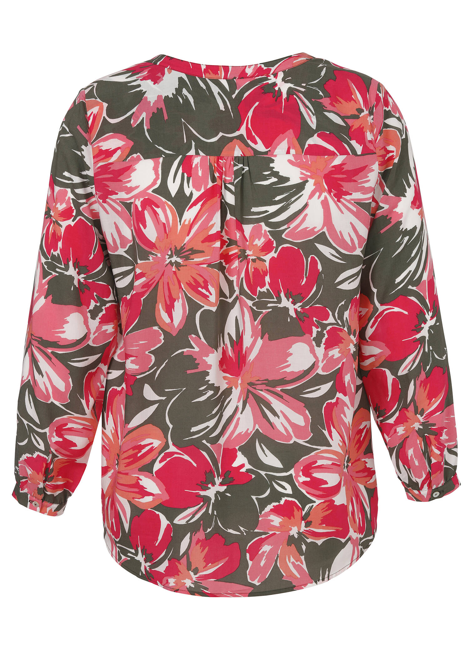 Fließende Viskosebluse mit floralem Allover-Print /