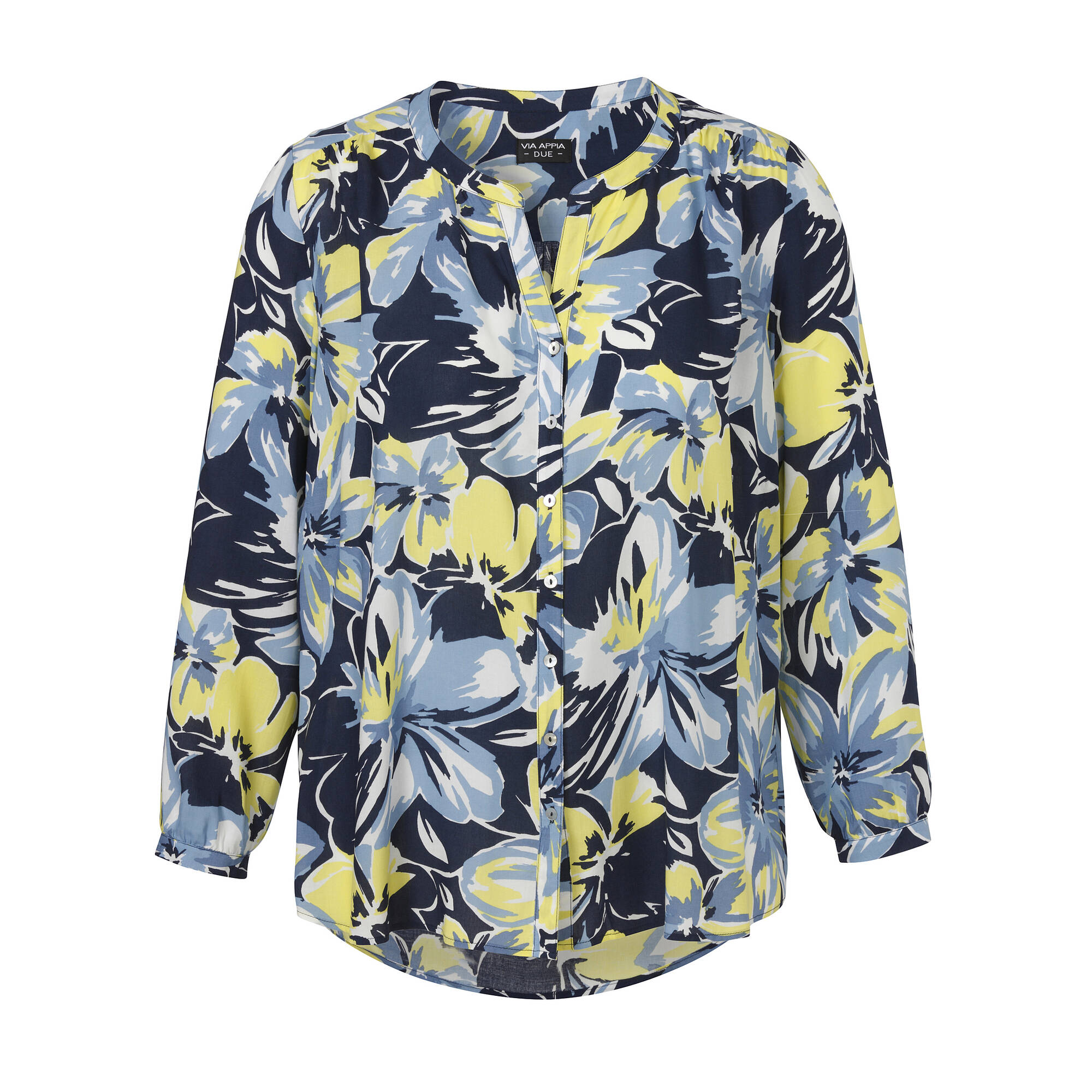 Fließende Viskosebluse mit floralem Allover-Print