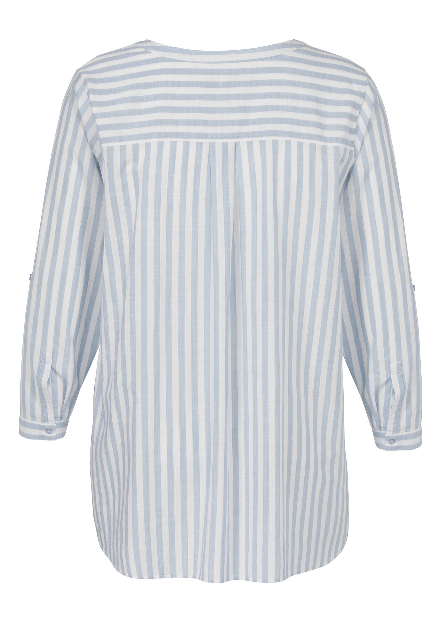 Kragenlose Hemdbluse aus zarter, softer Baumwolle /