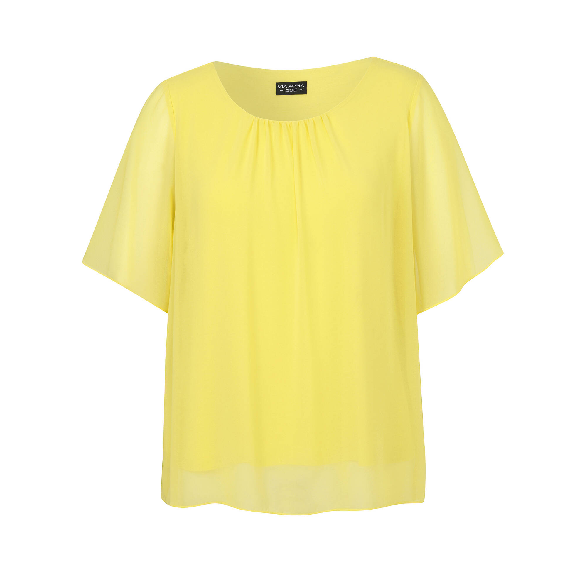 2-in-1 Chiffon Halbarmbluse mit eingenähtem Top