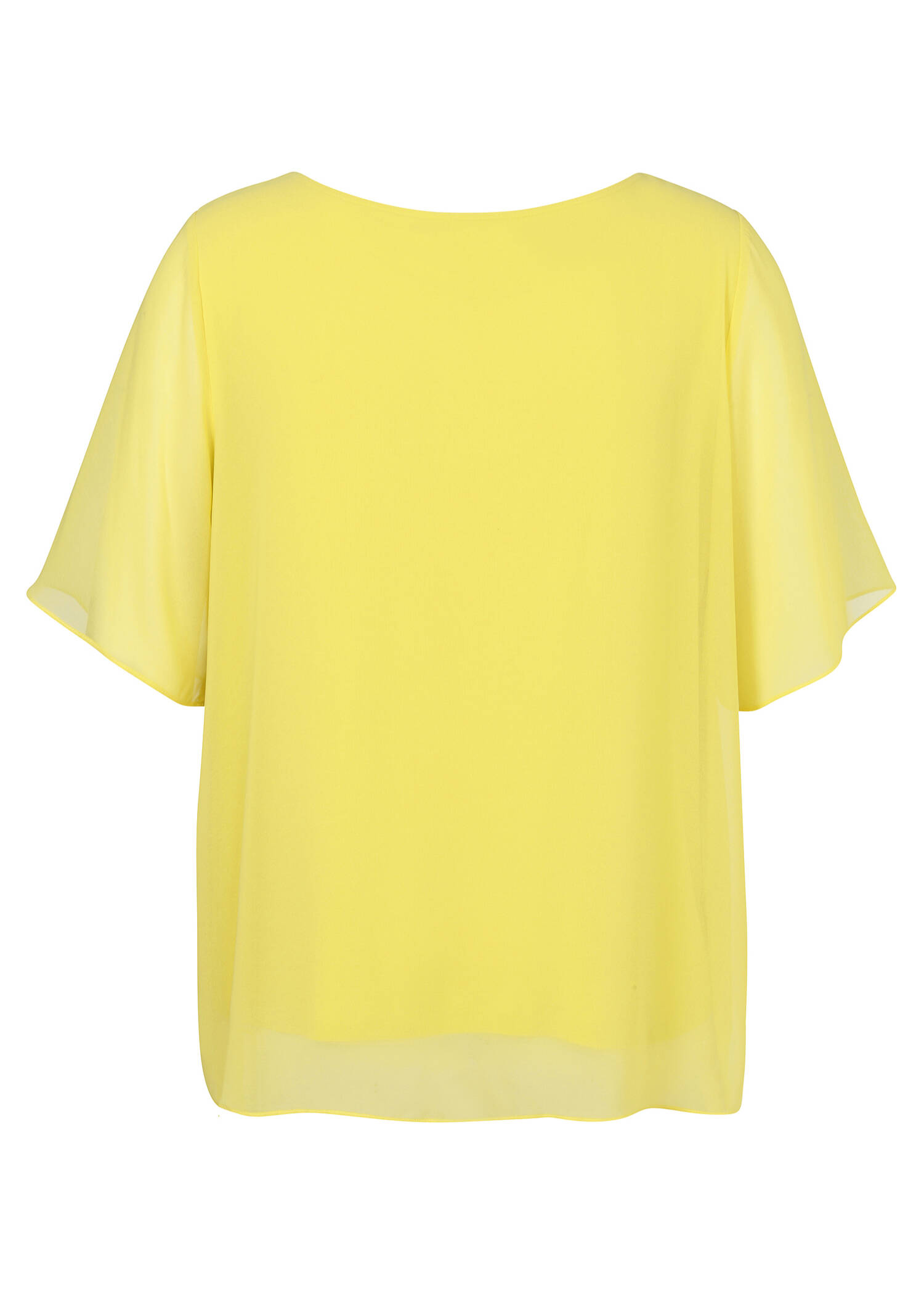 2-in-1 Chiffon Halbarmbluse mit eingenähtem Top /