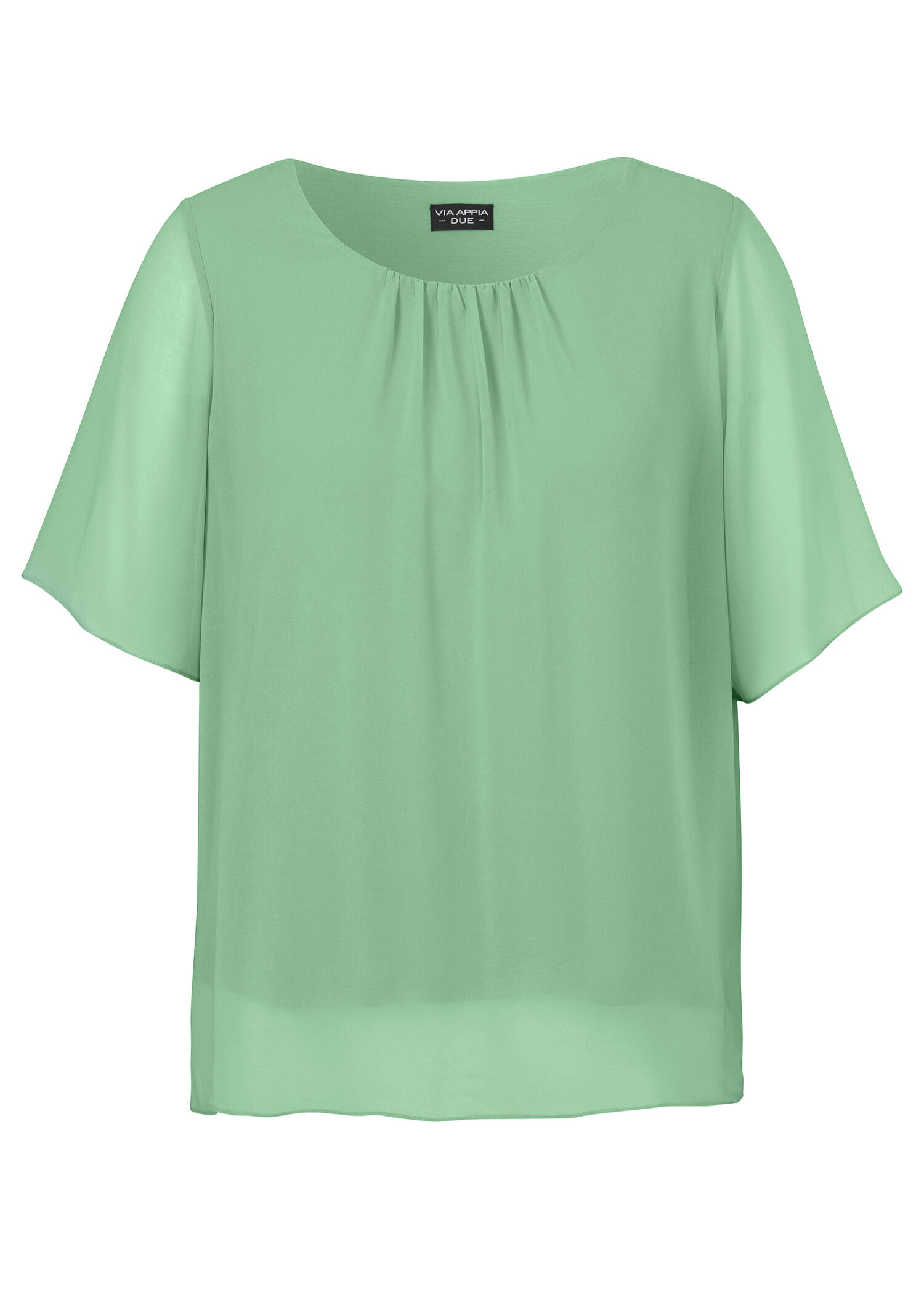 2-in-1 Chiffon Halbarmbluse mit eingenähtem Top /