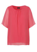2-in-1 Chiffon Halbarmbluse mit eingenähtem Top / 