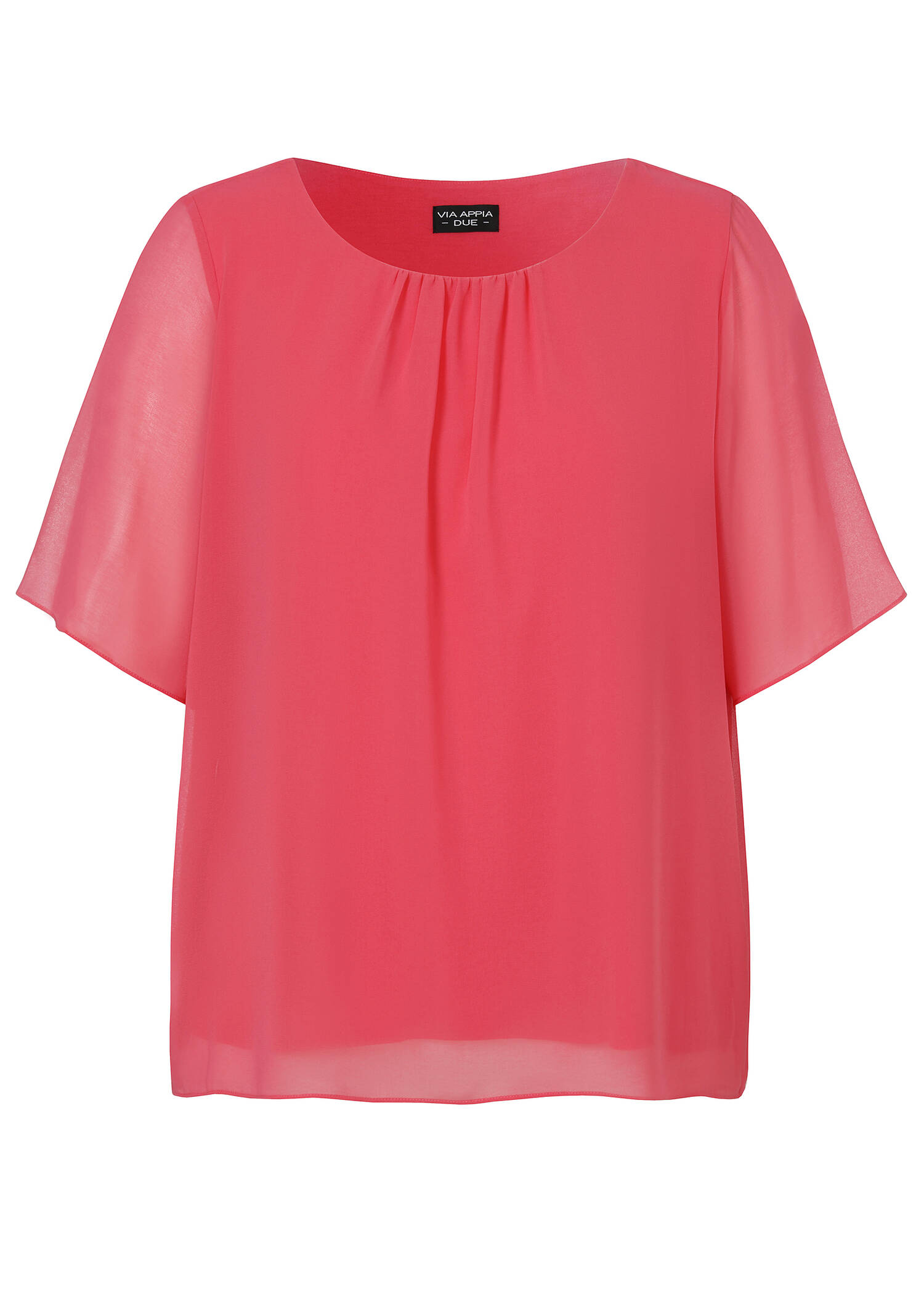 2-in-1 Chiffon Halbarmbluse mit eingenähtem Top /