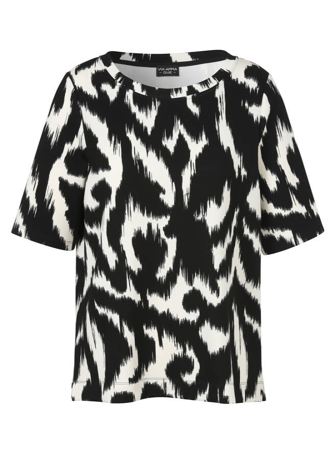 Halbarm-Sweatshirt mit Allover-Print / 