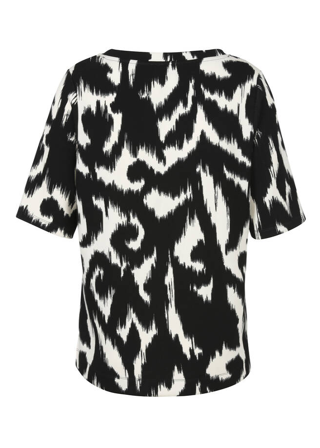 Halbarm-Sweatshirt mit Allover-Print / 