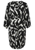Lange 3/4-Arm Viskose-Tunika mit Allover-Print / 