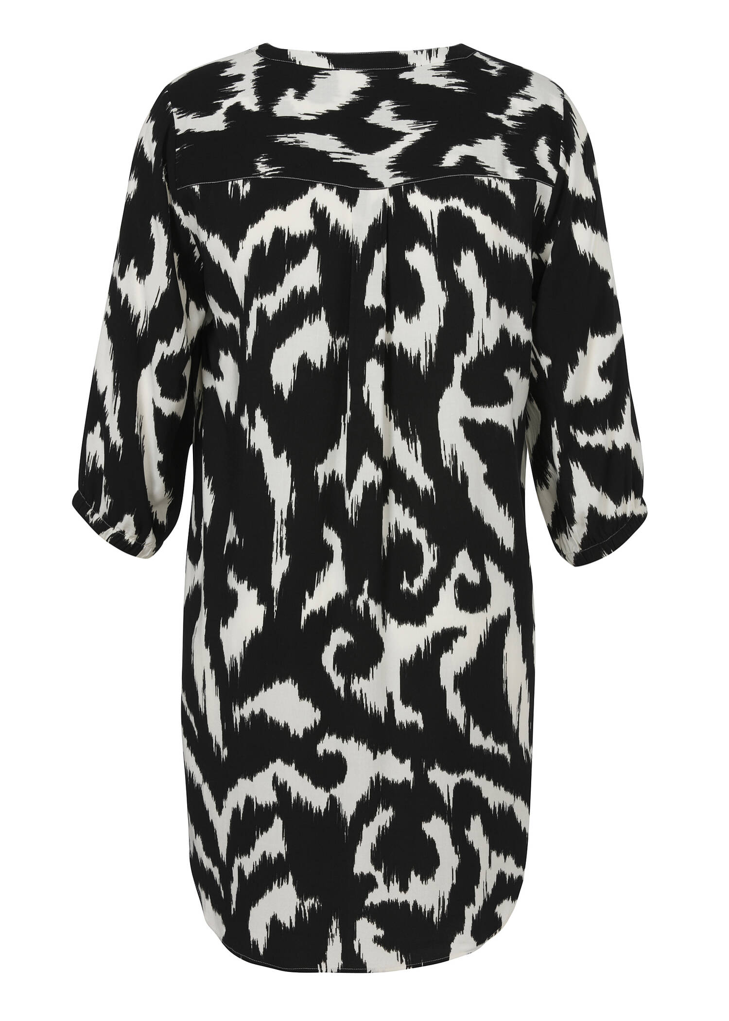 Lange 3/4-Arm Viskose-Tunika mit Allover-Print /