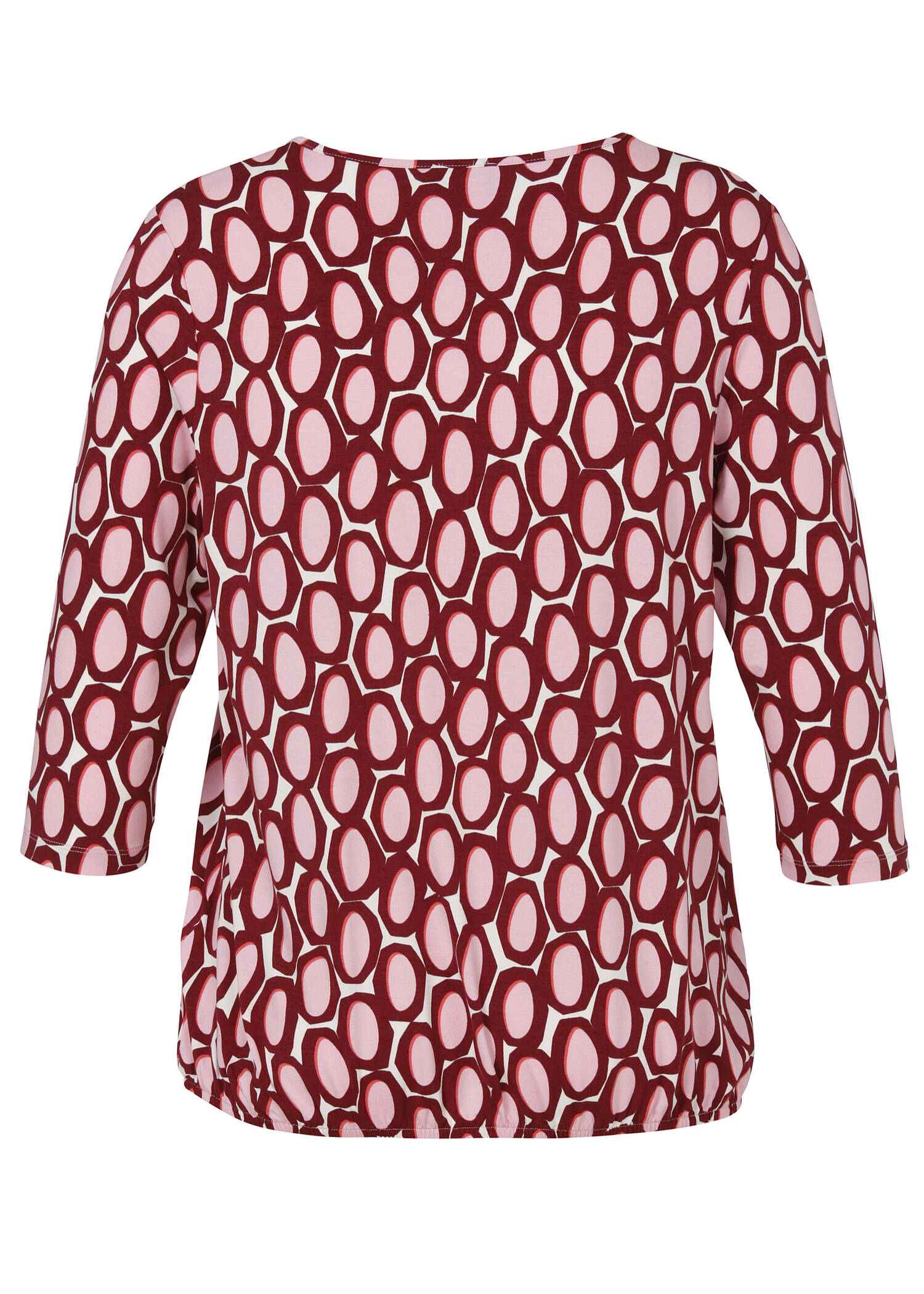 3/4-Arm Print Shirt mit Gummizug-Saum /