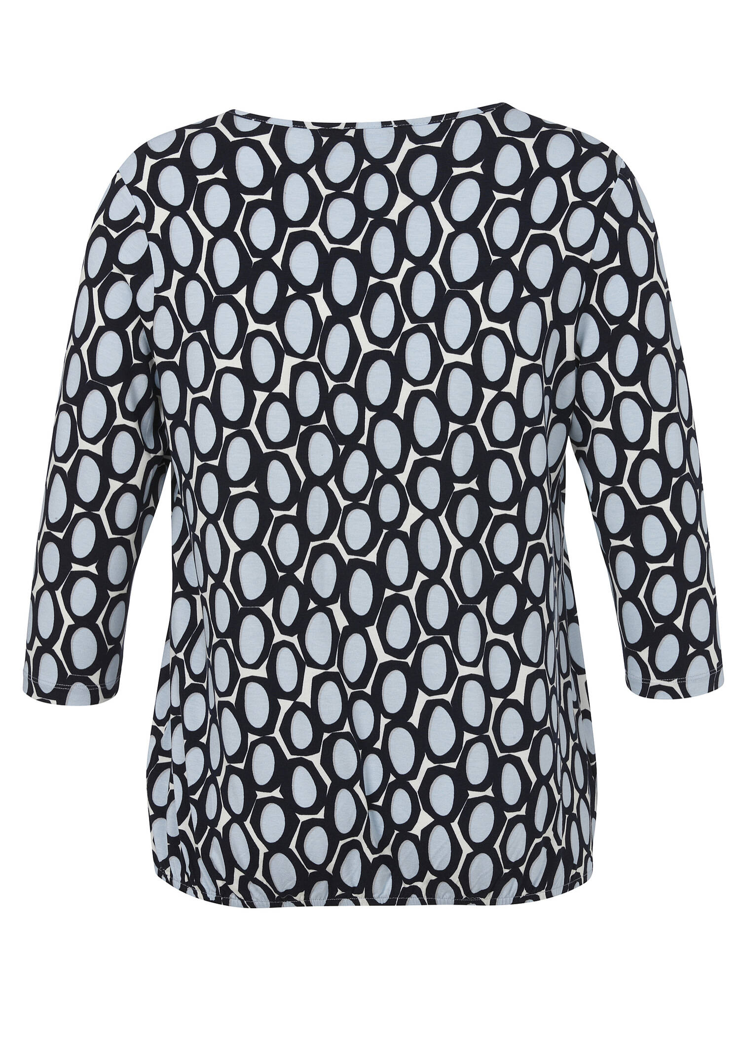 3/4-Arm Print Shirt mit Gummizug-Saum /