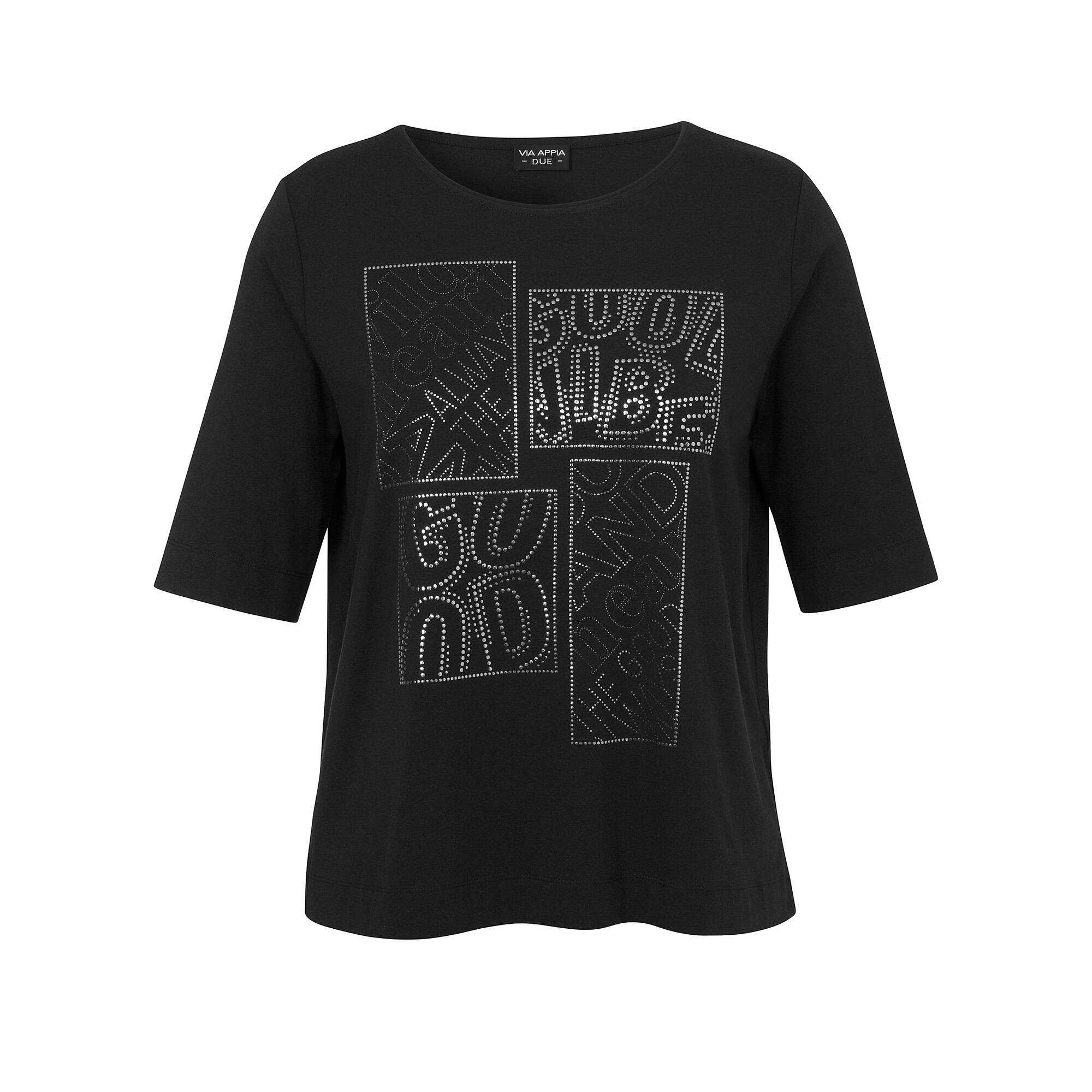 Supersoftes T-Shirt Uni mit geschmückter Front Supersoftes T-Shirt Uni mit geschmückter Front