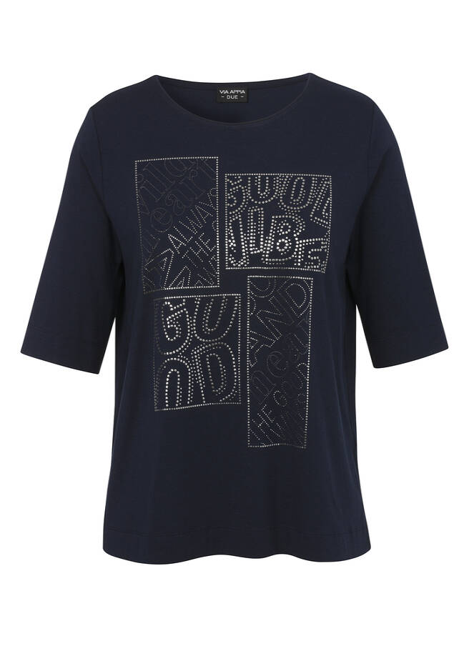 Supersoftes T-Shirt Uni mit geschmückter Front / 
