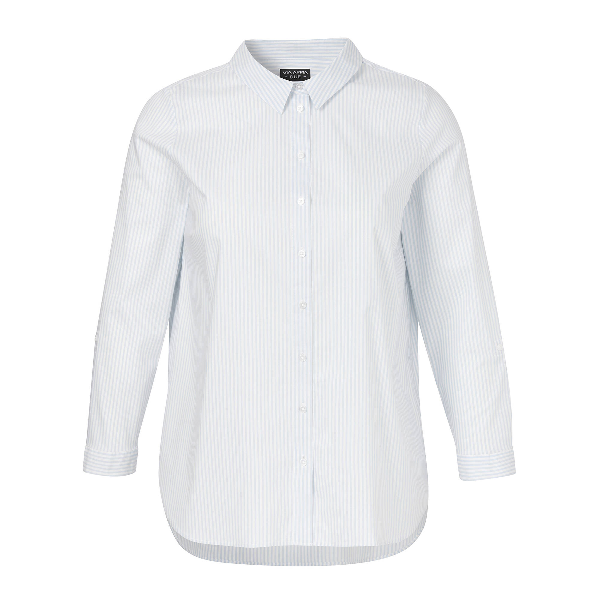 Klassische Hemdbluse Baumwoll-Stretch längsgestreift Klassische Hemdbluse Baumwoll-Stretch längsgestreift