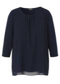 3/4-Arm-Shirt-Bluse doppellagig mit Chiffon / 