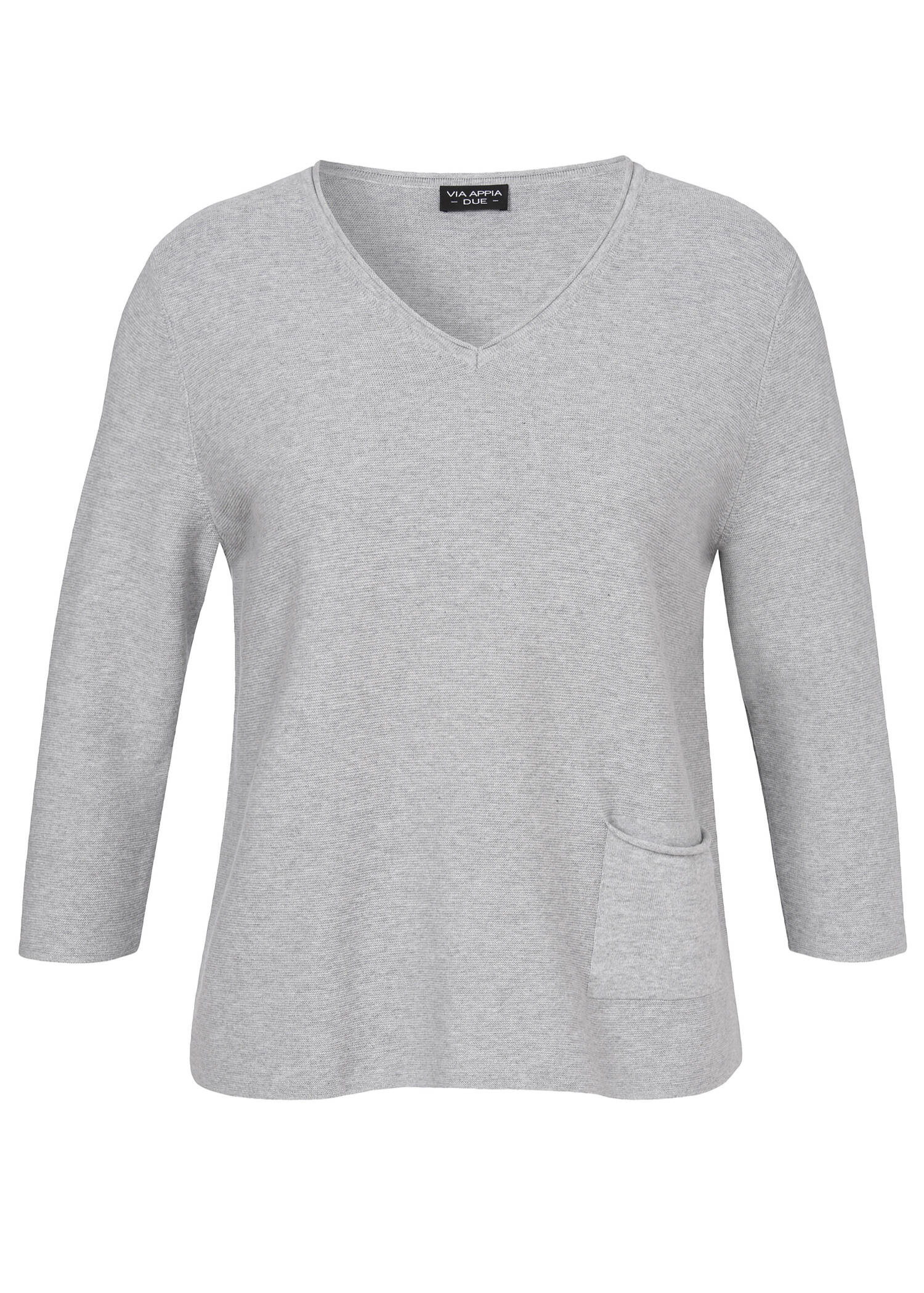 Feinstrick 3/4-Arm Pullover aus softer Baumwolle / 