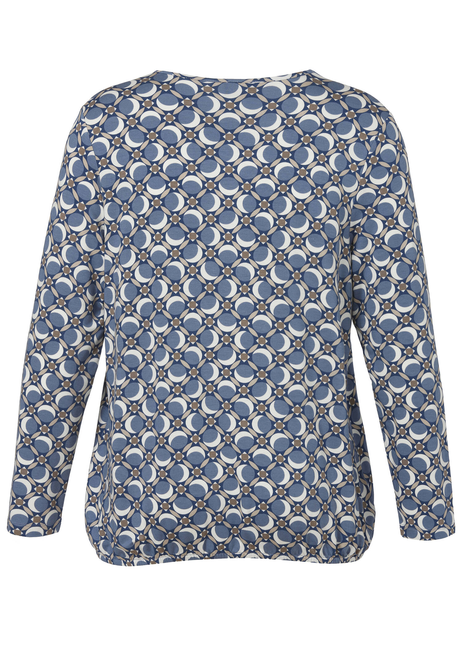 Allover-Print-Shirt mit Gummizugsaum /