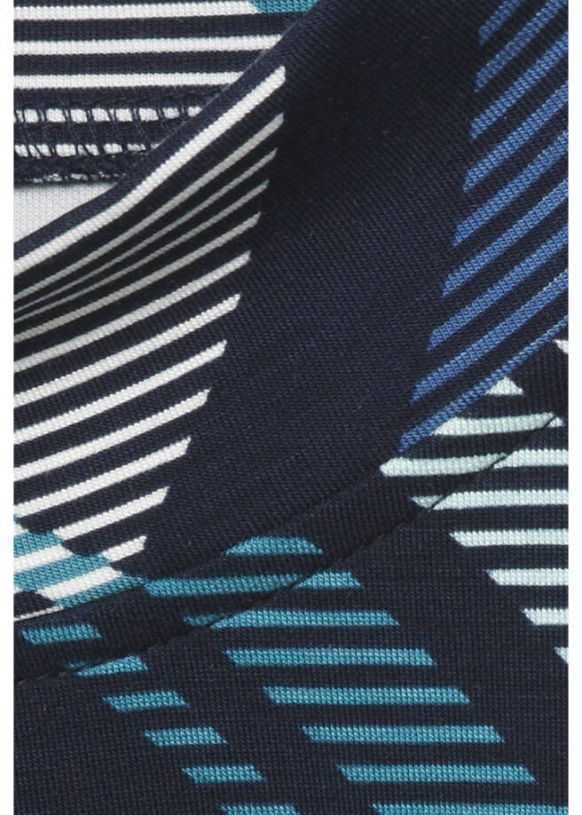 Stehkragen Sweatshirt mit Grafik-Print / 