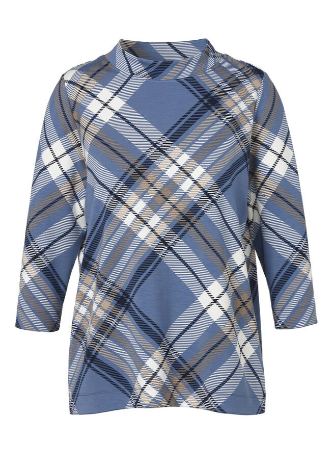 Stehkragen Sweatshirt mit Grafik-Print bleu multicolor Frontansicht