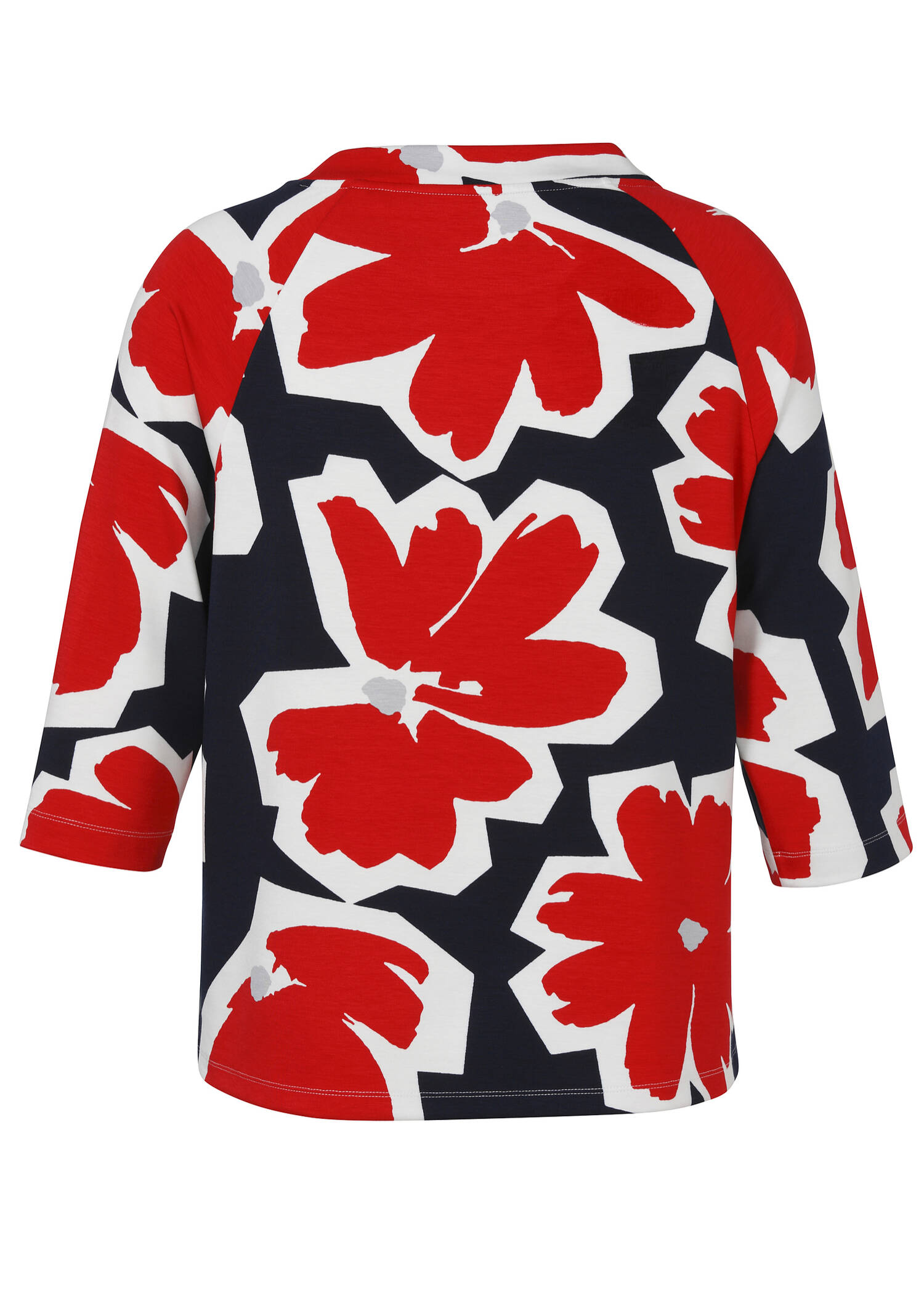 3/4-Arm Sweatshirt mit abstraktem Blumenmuster / 