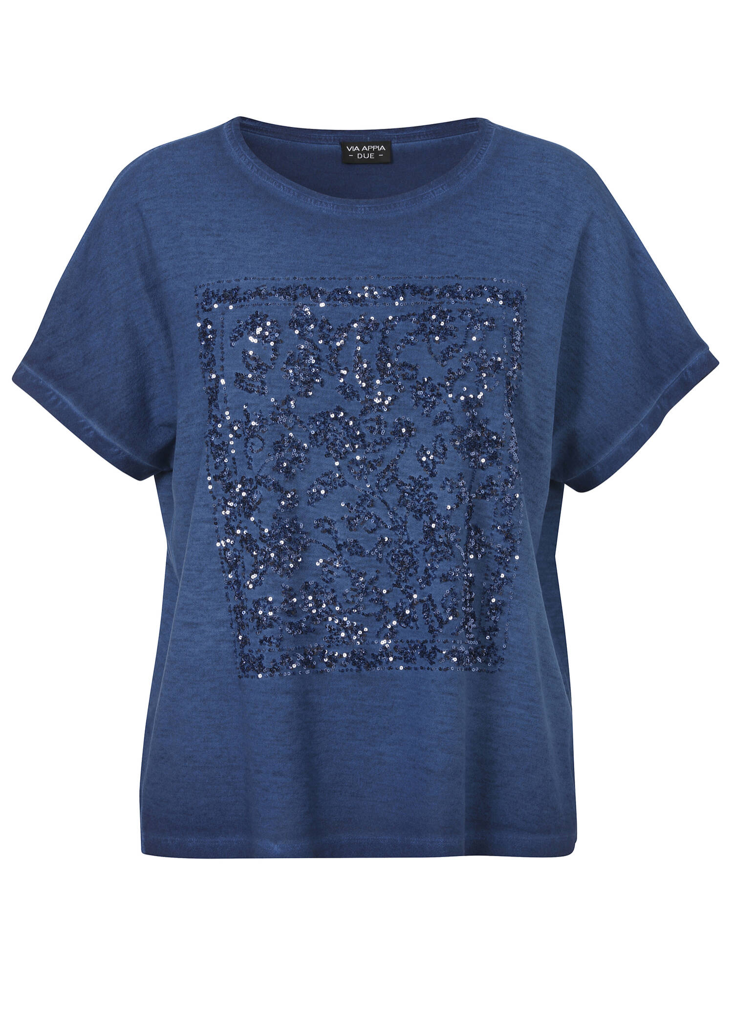 Stückgefärbtes Shirt mit Pailletten-Muster / 