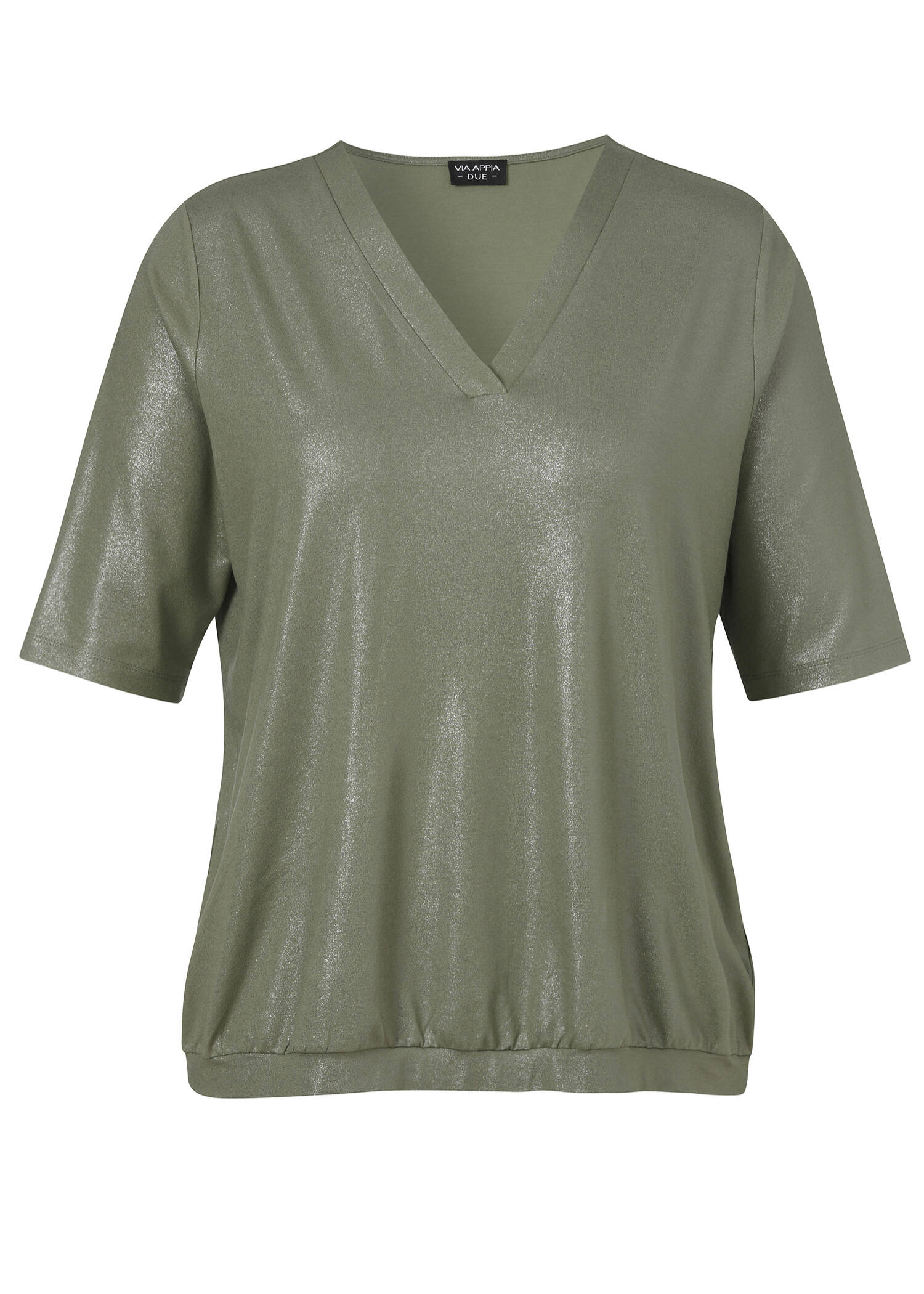 Edles V-Shirt mit leichtem Glitzer-Print /