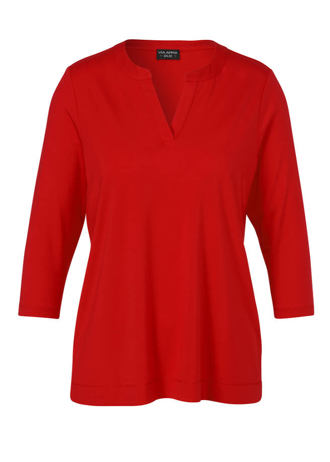 3/4-Arm Jersey Shirt rot Frontansicht