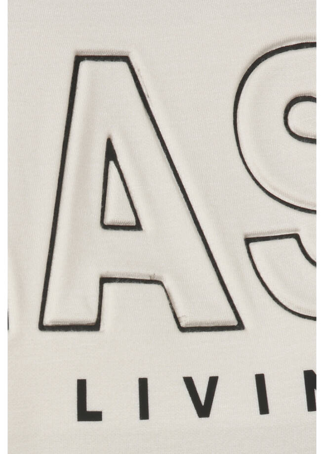 Bicolor Sweatshirt mit Slogan / 