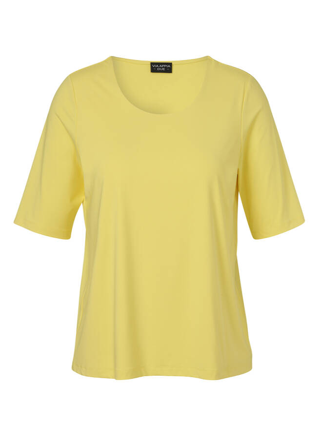 Edles Kombi-Halbarm-Shirt gelb Frontansicht