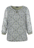 Feminine 3/4-Arm Print Bluse mit Gummizugbund / 