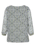 Feminine 3/4-Arm Print Bluse mit Gummizugbund / 