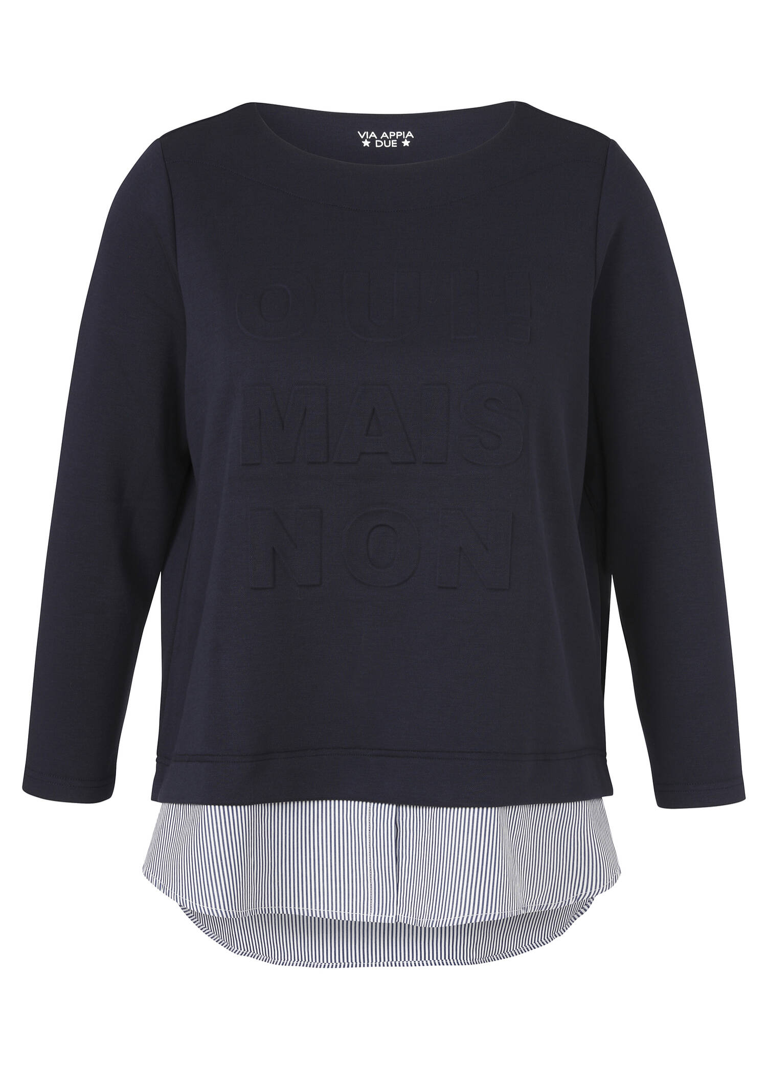 Raffiniertes Sweatshirt mit Blusen-Einsatz /