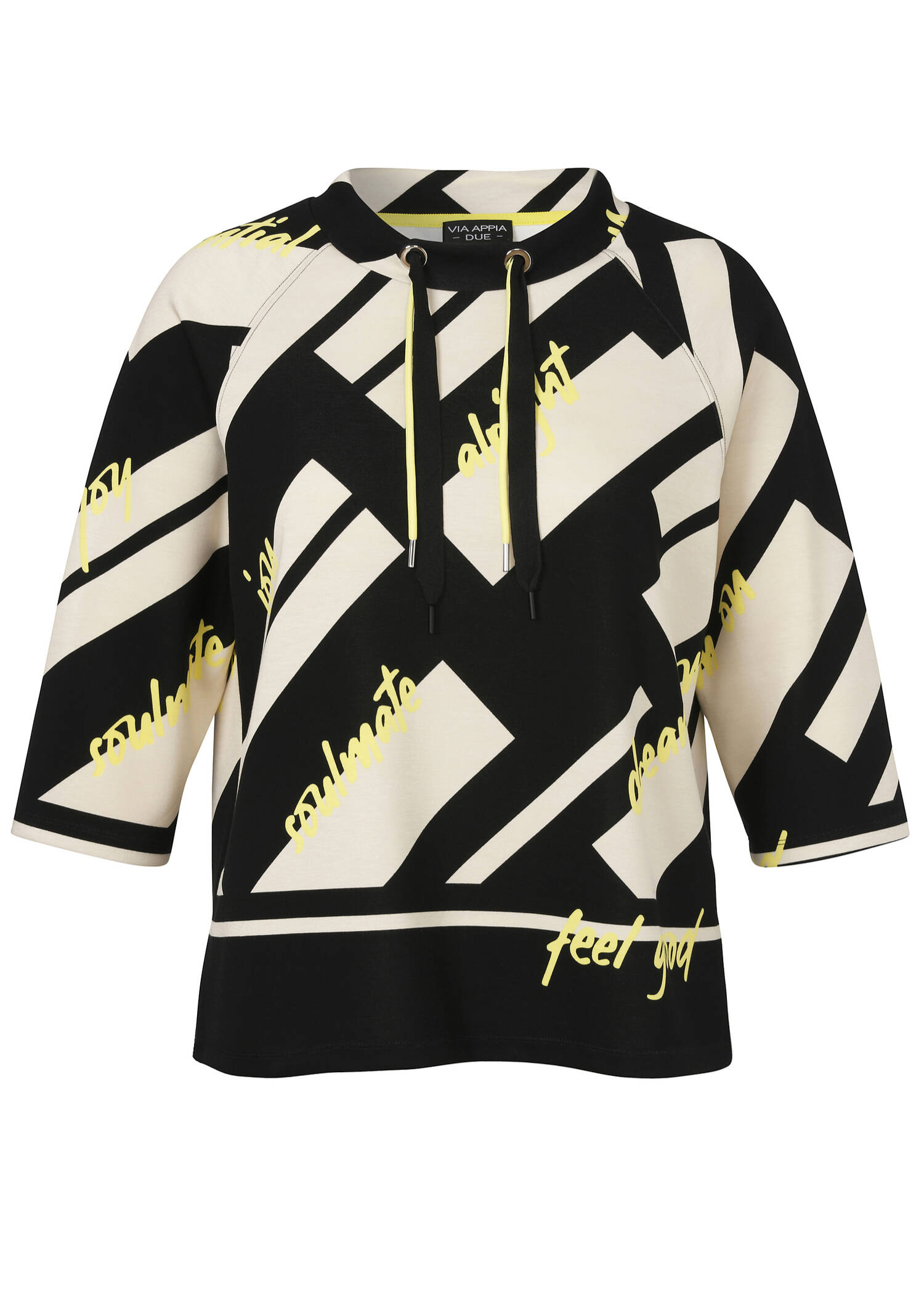 Scuba Print Sweatshirt mit 3/4 Ärmeln / 