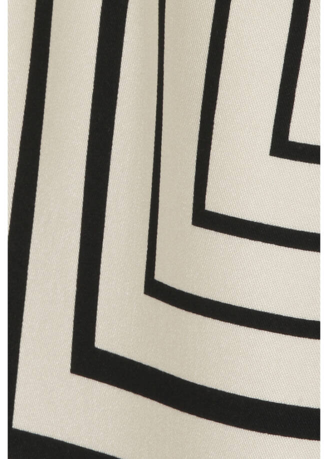 Chice Viskose Hemdbluse mit Print Schwarz / Vanille / 