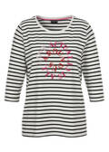 Softes 3/4-Arm Ringelshirt mit Front-Motiv /
