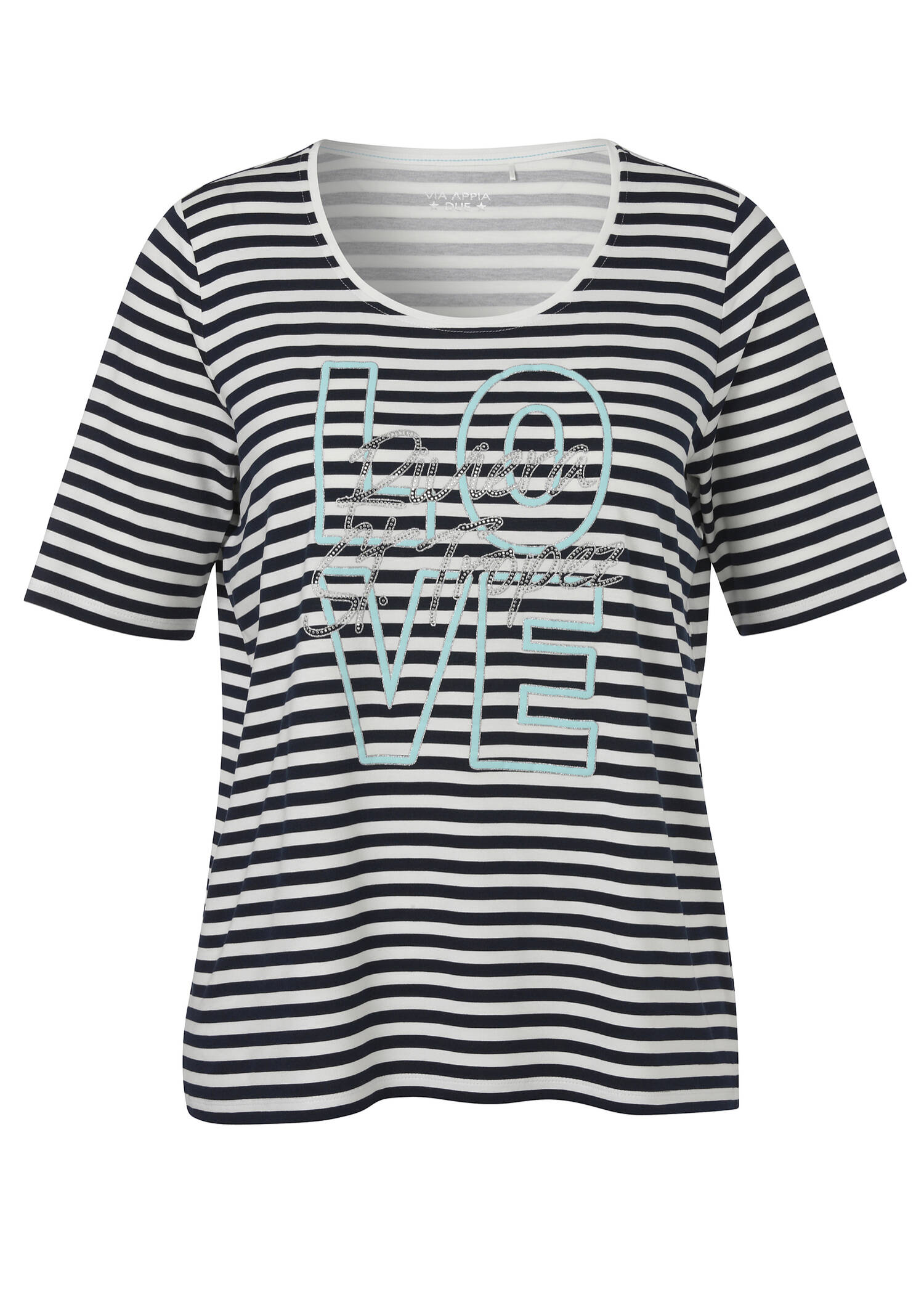 Fröhliches Ringelshirt in Marine / Ecru / 