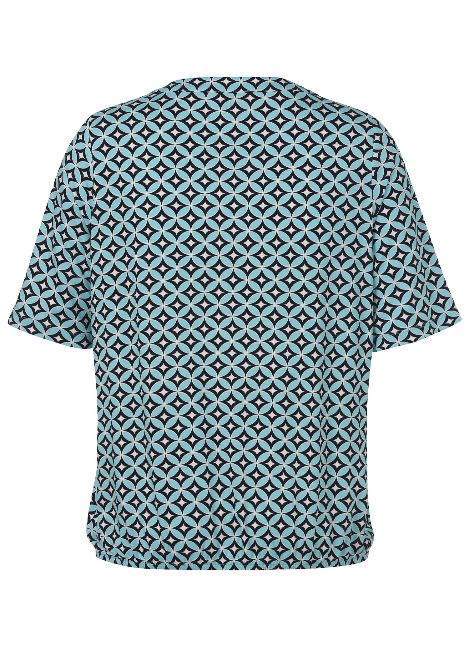 Edles Print-Shirt mit Gummizug-Saum / 