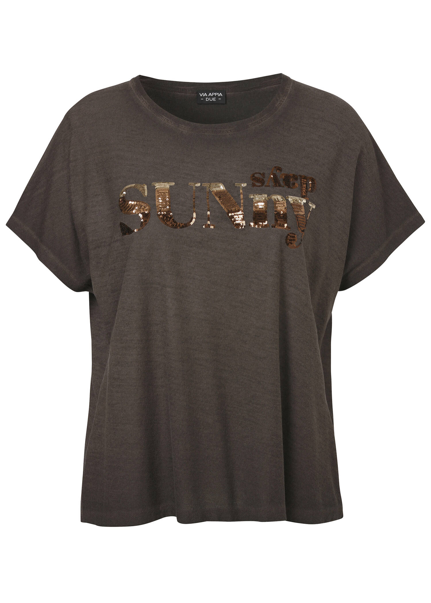 Supersoftes T-Shirt mit Pailletten-Schriftzug / 
