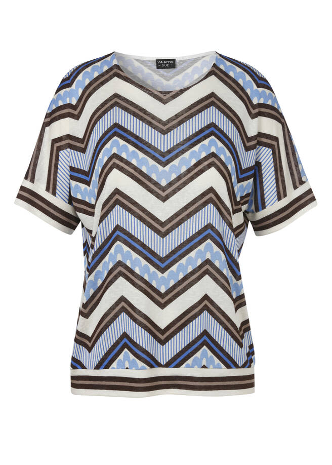 Print-Shirt Modern Ethno mocca multicolor Frontansicht