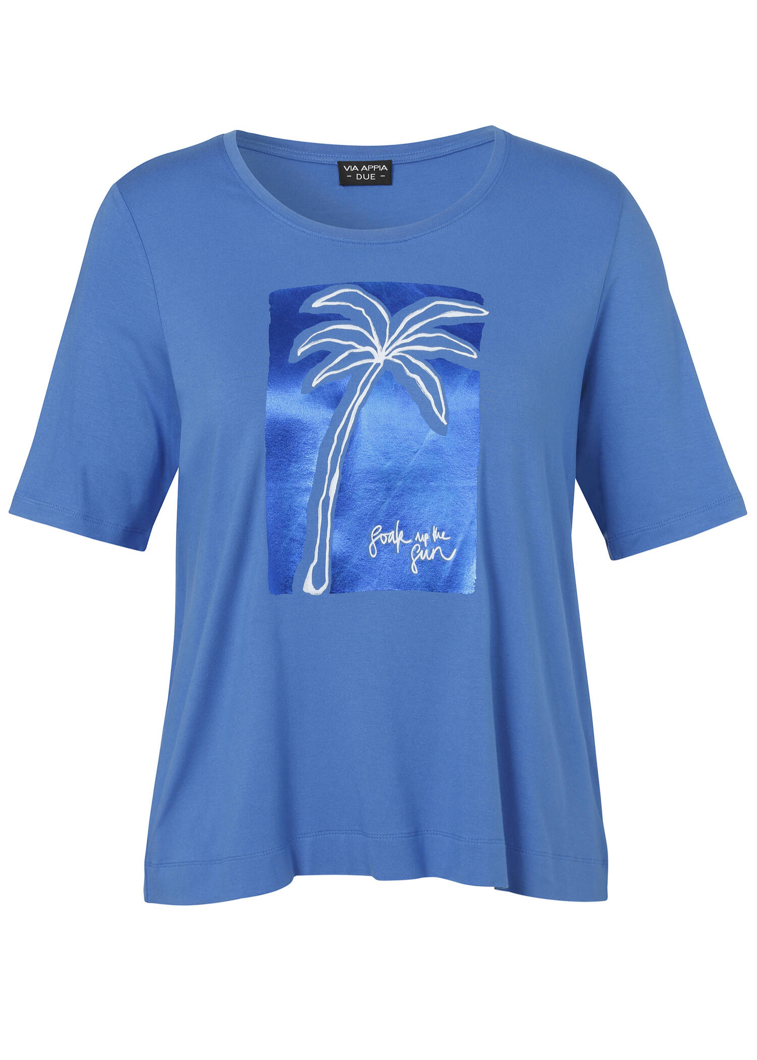 Viskose-Jersey Shirt mit Palmen-Motiv /