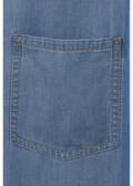 Halbarm- Baumwollbluse Jeans-Look / 