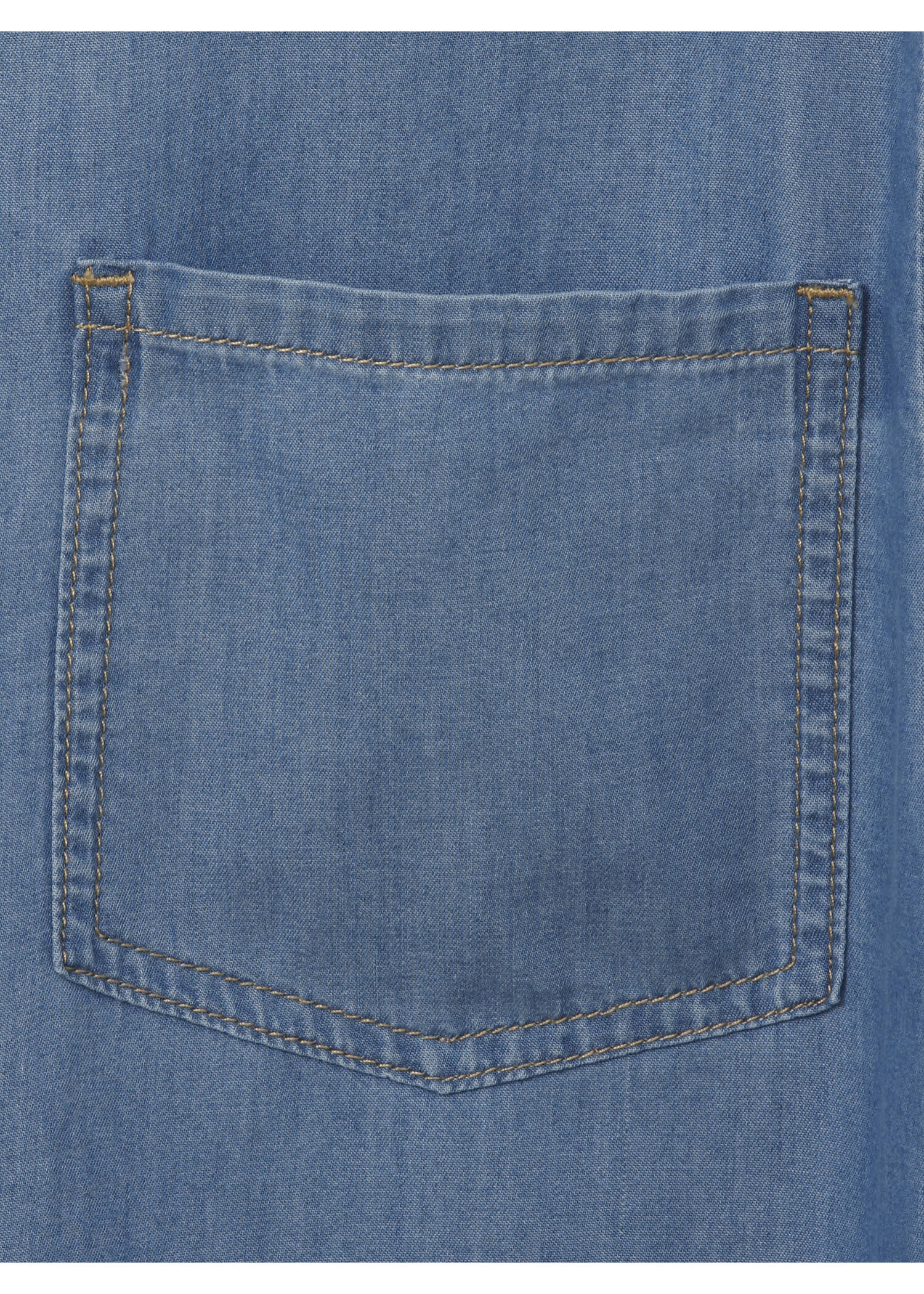 Halbarm- Baumwollbluse Jeans-Look / 