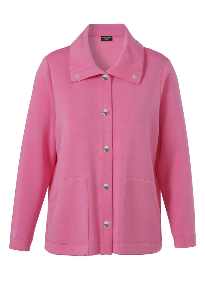 Edle Sweatjacke Pink pink Frontansicht