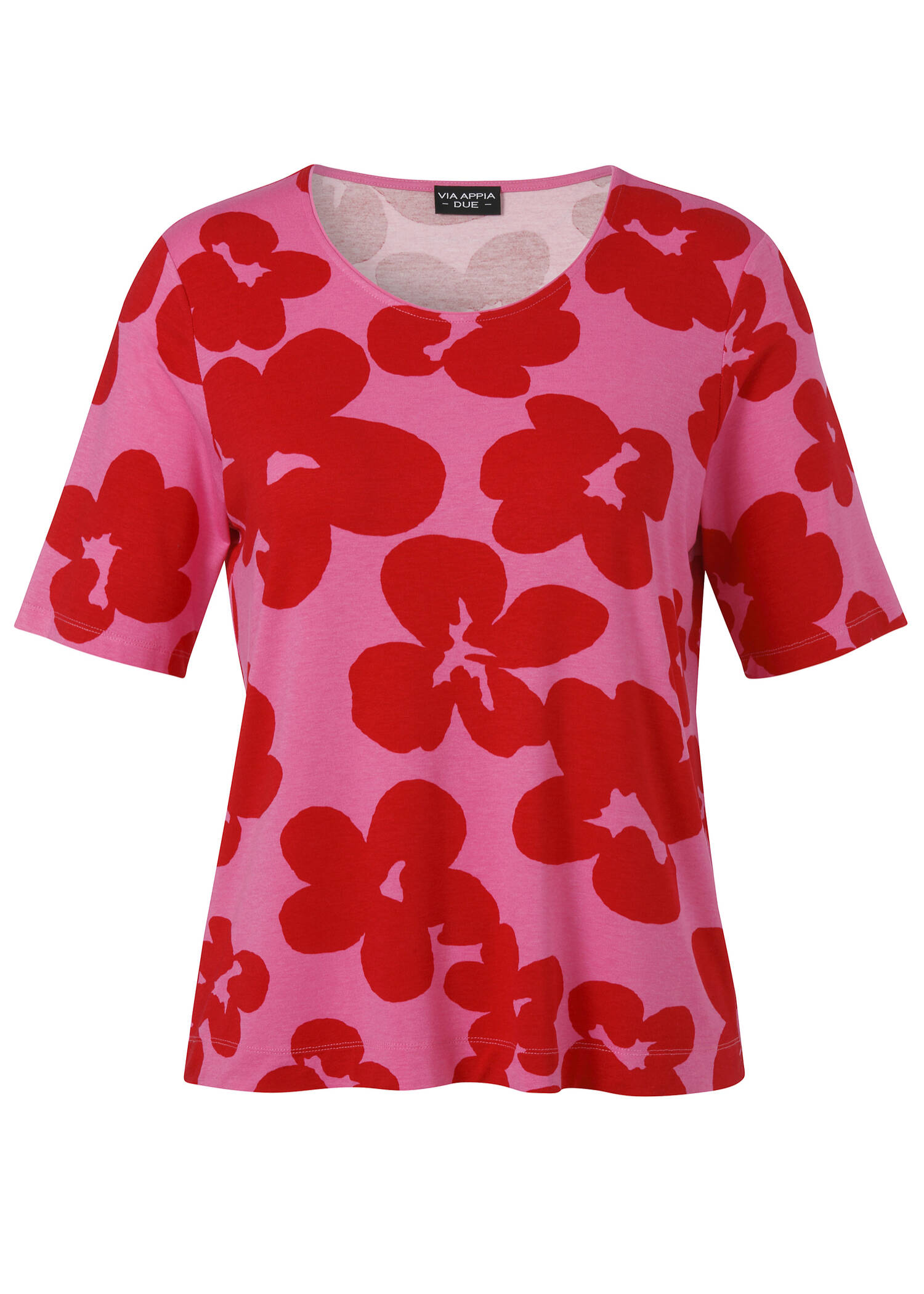 Viskose-Jersey Shirt mit Blumenmuster / 