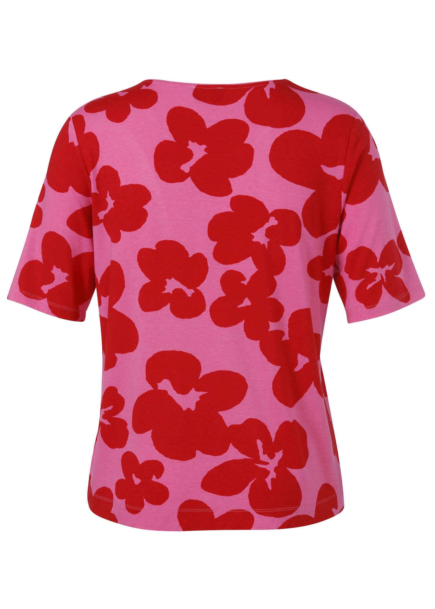 Viskose-Jersey Shirt mit Blumenmuster / 