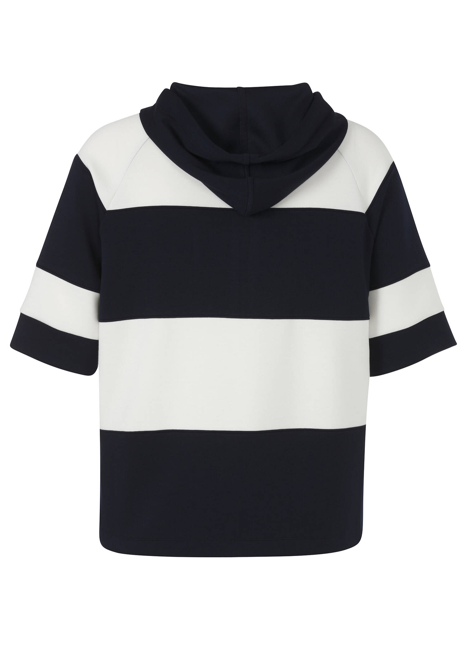 Scuba-Halbarm-Sweatjacke mit Kapuze Marine / Ecru / 