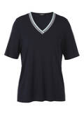 V-Shirt Halbarm in Marineblau / 